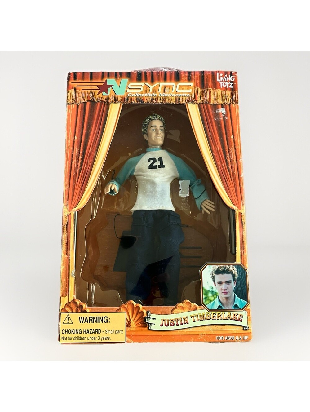 VTG 2000 Justin Timberlake Marionette Doll NSYNC Collectible Living Toyz In Box